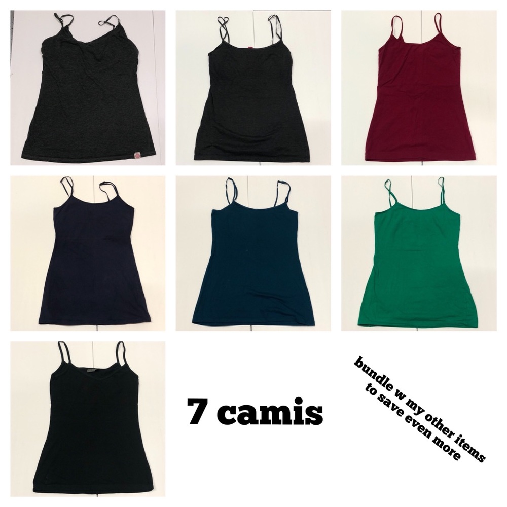Lot / bundle of 7 camisoles great for layering